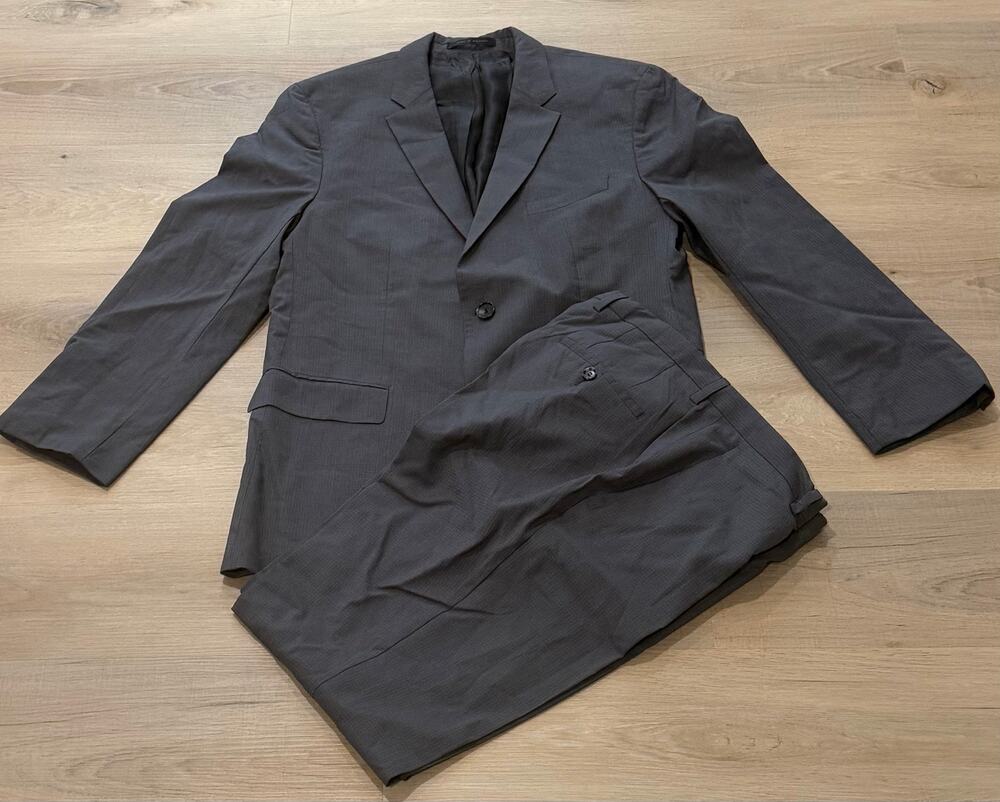 BOSS Hugo Boss Men’s Suit 42R Gray Super 120 2 Piece Jacket Pants Wool